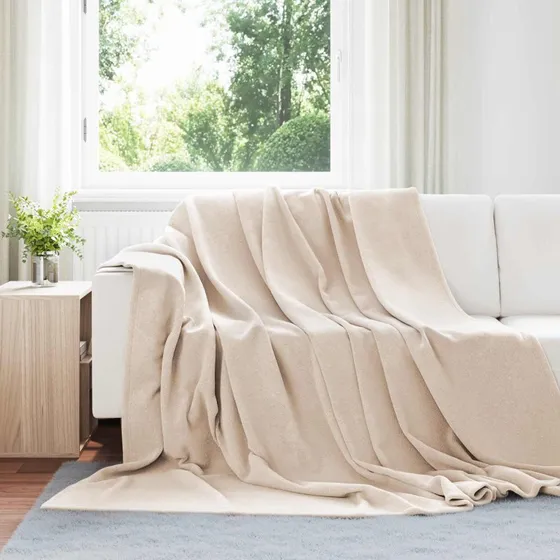 vidaXL Kastetæpper 6 stk Beige 220 x 240 cm Fleece