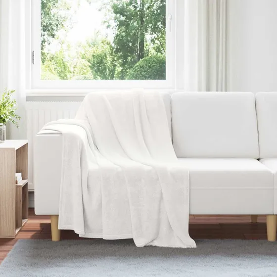 vidaXL Kastetæpper 6 stk Hvid 130 x 150 cm Fleece
