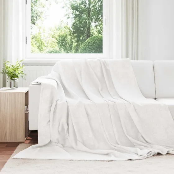 vidaXL Kastetæpper 6 stk Hvid 240 x 270 cm Fleece