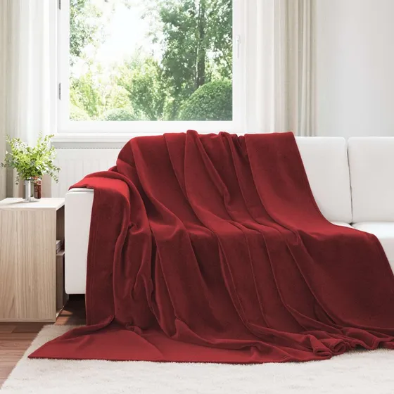 vidaXL Kastetæpper 6 stk, Bordeaux Rød, 220 x 240 cm, Fleece
