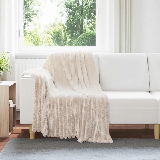 vidaXL Kastetæpper 6 stk Beige 150 x 130 cm Fleece
