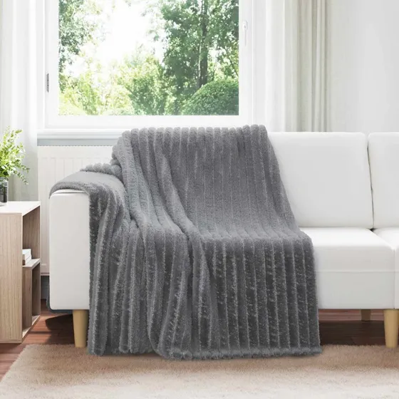vidaXL Kastetæpper 6 stk Mørkegrå 200 x 150 cm Fleece