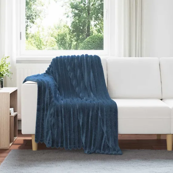 vidaXL Kastetæpper 6 stk Mørkeblå 150 x 130 cm Fleece