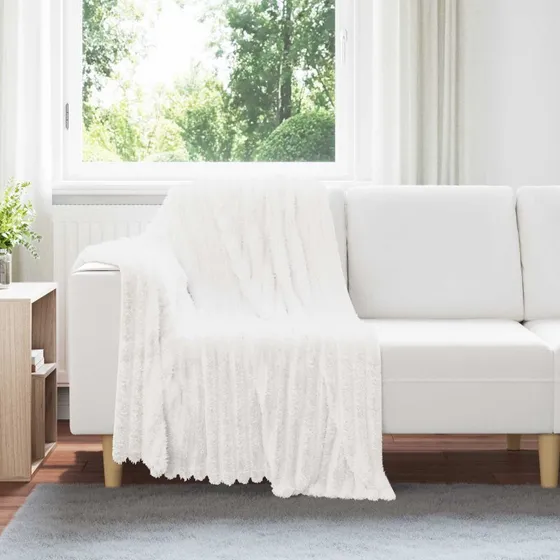 vidaXL Kastetæpper 6 stk Hvid 150 x 130 cm Fleece