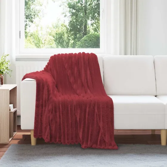 vidaXL Kastetæpper 6 stk, Bordeaux Rød, 150 x 130 cm, Fleece