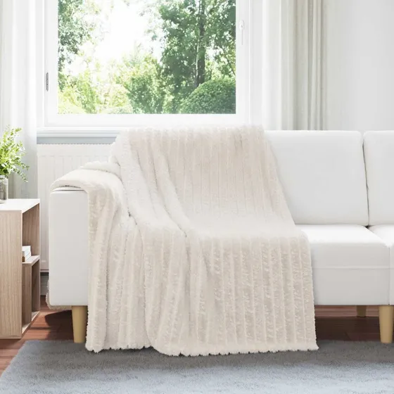 vidaXL Kastetæpper 6 stk Creme 200 x 150 cm Fleece