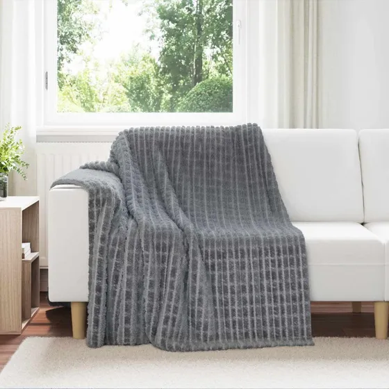 vidaXL Mørkegrå Fleece Throw tæppe 200 x 150 cm