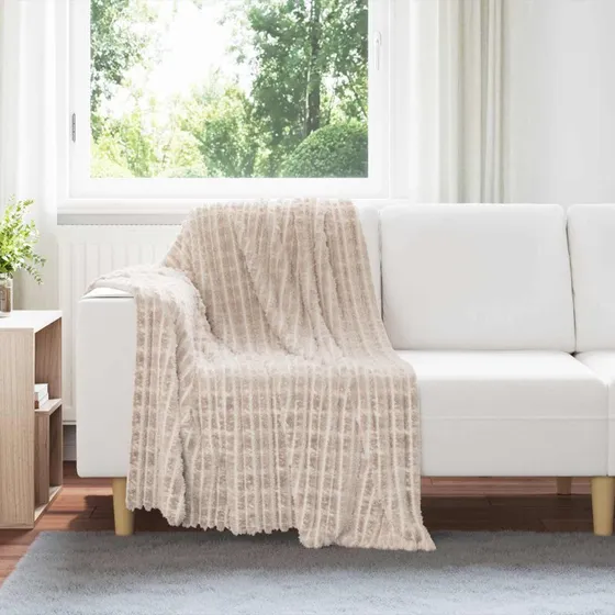 vidaXL Kastetæpper 6 stk Beige 150 x 130 cm Fleece