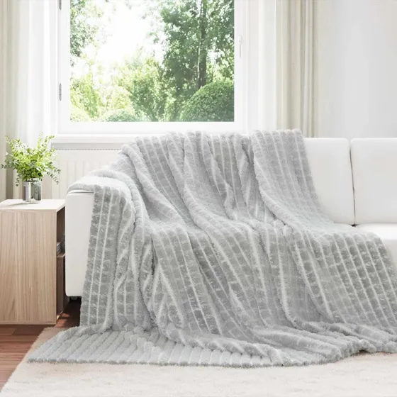 vidaXL Kastetæpper 6 stk Grå 240 x 220 cm Fleece