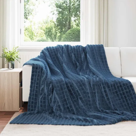 vidaXL Kastetæpper 6 stk Mørkeblå 240 x 220 cm Fleece