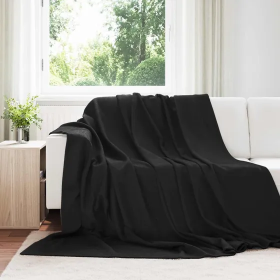 vidaXL Kastetæpper 6 stk, Sort, 270 x 240 cm, Fleece