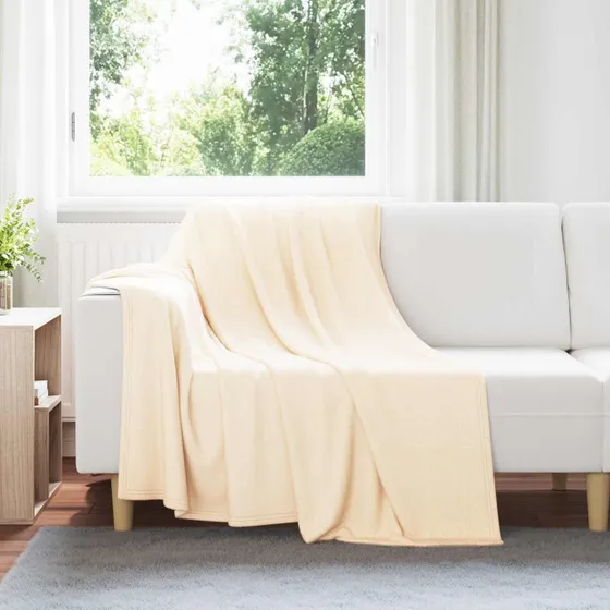 vidaXL Kastetæpper 6 stk Creme 200 x 150 cm Fleece
