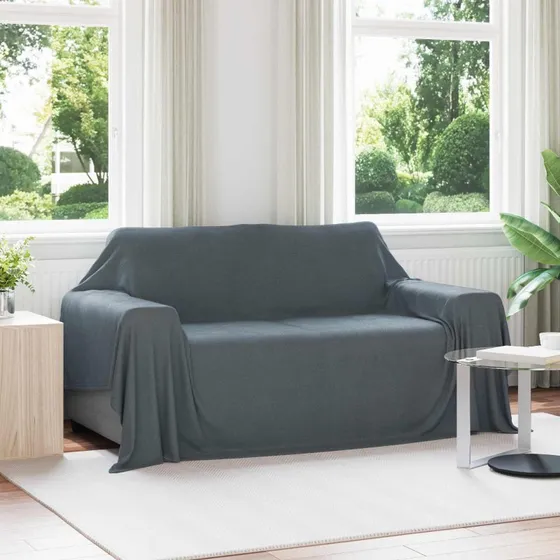 vidaXL Mørkegrå Fleece Kastetæppe 280 x 210 cm