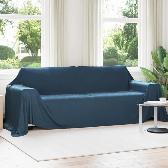 vidaXL Mørkeblå Fleece Kastetæppe 350 x 270 cm