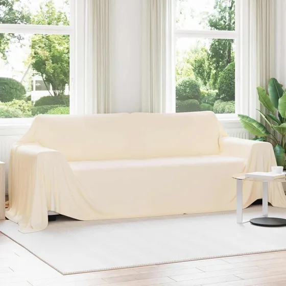 vidaXL Kastetæpper 6 stk Creme 350 x 270 cm Fleece