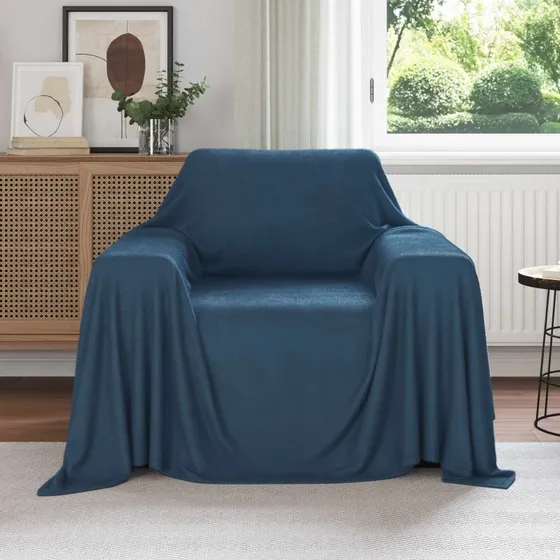 vidaXL Kastetæpper 6 stk Mørkeblå 210 x 140 cm Fleece