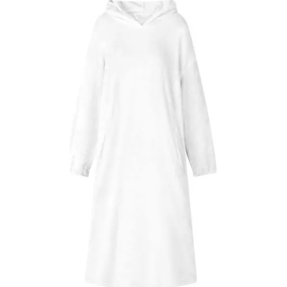 vidaXL Tæppe-hoodie Hvid S Flannel