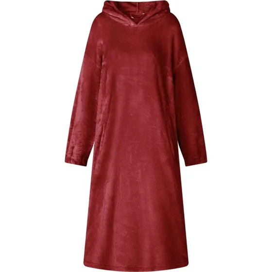 vidaXL Tæppe-hoodie Bordeaux Rød m Flannel