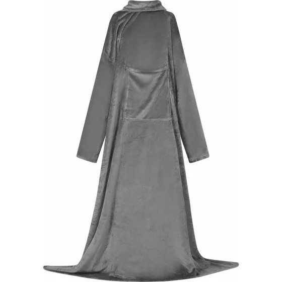 vidaXL Tæppe-hoodie Mørkegrå Flannel, F