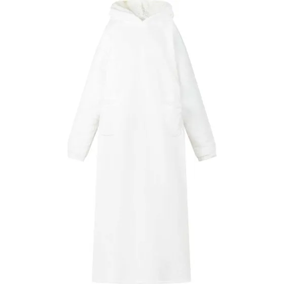 vidaXL Tæppe-hoodie Hvid L, Fleece og Flannel