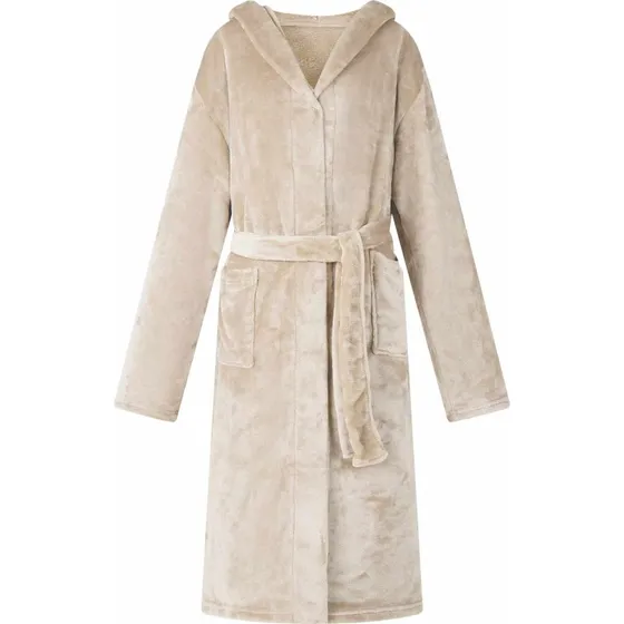 vidaXL Badekåbe med hætte Beige S Flannel