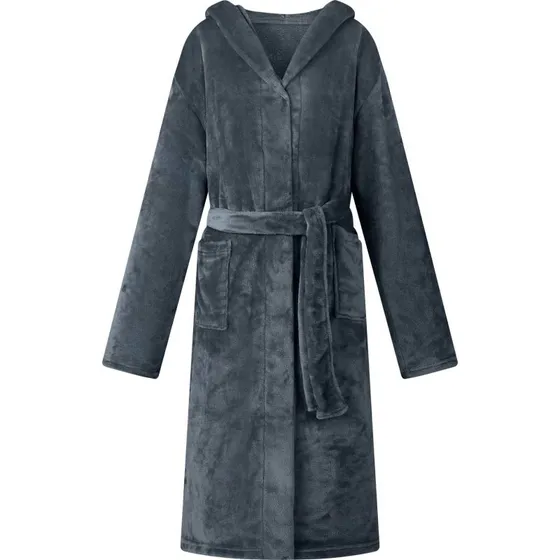 vidaXL Badekåbe med hætte Mørkeblå XXXL Flannel