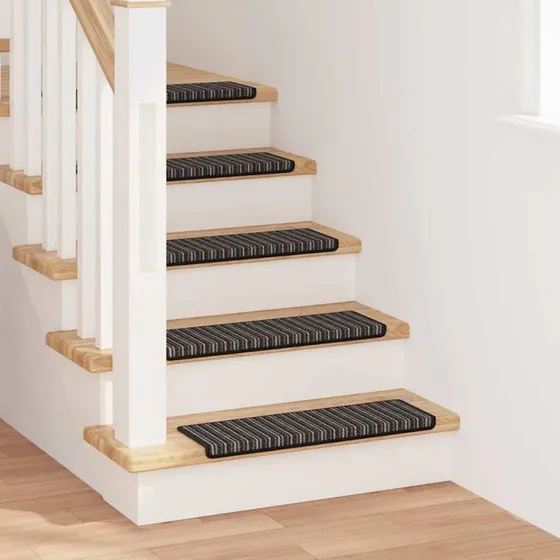 vidaXL Selvklæbende Trappemåtter 15 stk, Antracit 65 x 21 x 4 cm