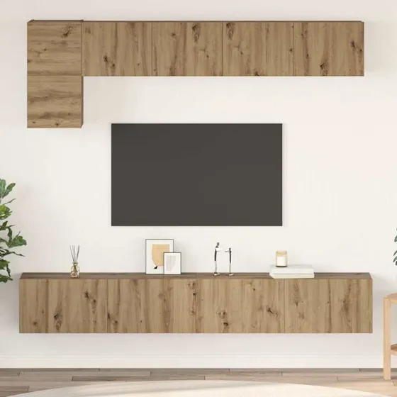 vidaXL Artisan Egetræ TV-møbelsæt 5 stk, 100 x 30 x 30 cm