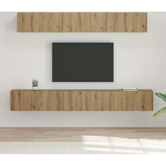 vidaXL TV-møbelsæt Vægmonteret 5 pcs Artisan Egetræ