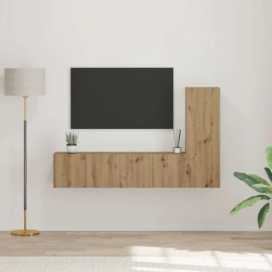 vidaXL Artisan Egetræ TV-møbelsæt 3 stk, 60 x 30 x 30 cm