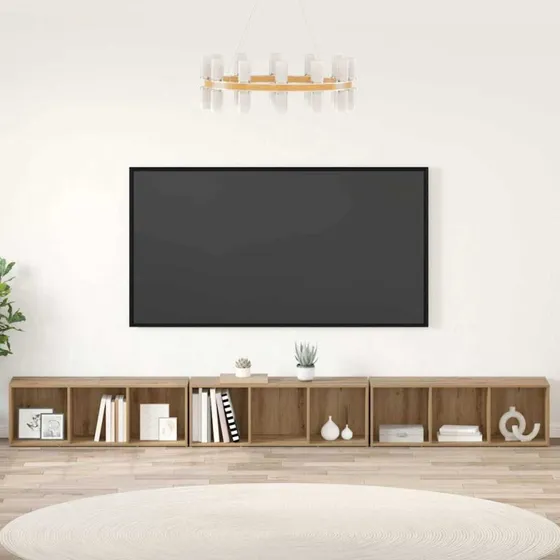 vidaXL Artisan Egetræ TV-møbelsæt 37 x 35 x 107 cm, Vægmonteret