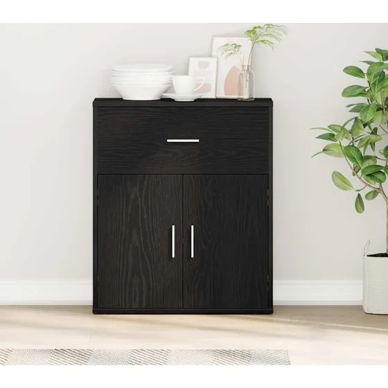 vidaXL Sideboard med skuffe, Sort eg, 60 x 31 x 70 cm