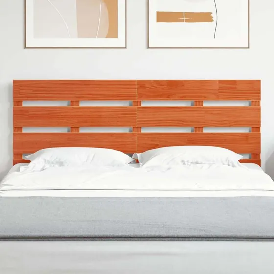 vidaXL Hovedgærde Brun 140,5 x 3 x 80 cm Massivt Fyrretræ
