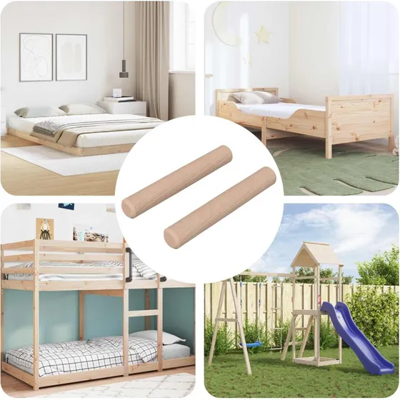 vidaXL Trædowels 6x40 mm Naturfarvet Massivt Træ, 2 stk