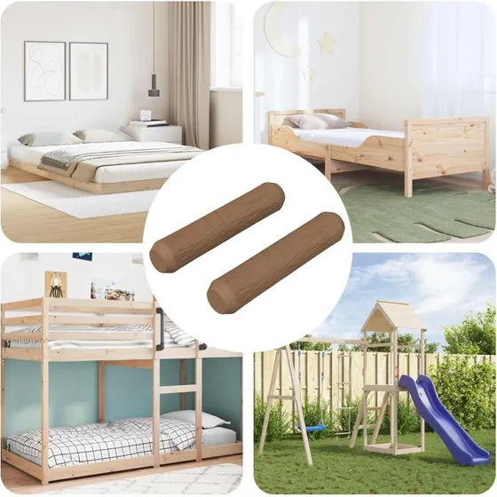 vidaXL Trædowels 2 stk, Brun, Ø8 x 35 mm