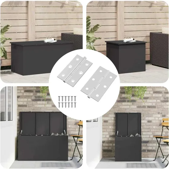 vidaXL Hængsel Sølv 58 x 35 x 1 mm 2 stk