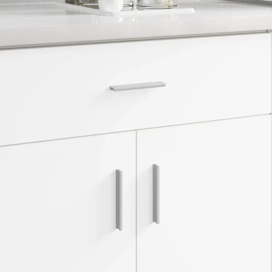 vidaXL Håndtag Sølv 12 stk, 105,7 x 7,4 x 15,5 mm, Aluminium