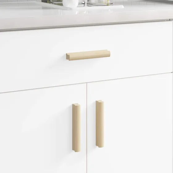 vidaXL Lige Håndtag 130 x 25 x 30 mm Naturlig Træfarve (587 stk)