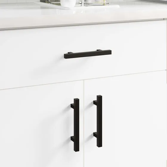 vidaXL Skabshåndtag 2 stk, Sort, 150 x 12,3 x 35,2 mm, Rustfrit Stål
