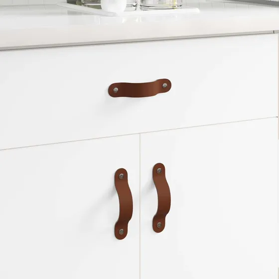 vidaXL Skab Håndtag 2 stk Brun 140 x 25 x 2,3 mm PU