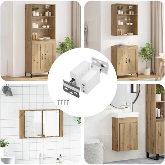 vidaXL Kabinet hængende beslag 261 stk Hvid 70 x 48 x 19 mm