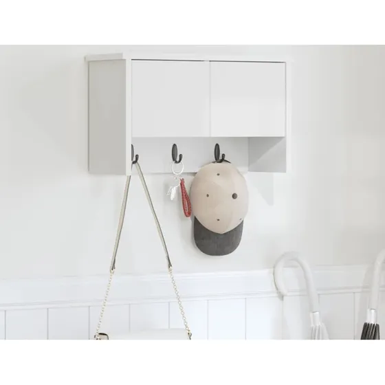 vidaXL Vægmonteret Jakkeholder Hvid 50 x 20 x 30 cm Konstrueret Træ