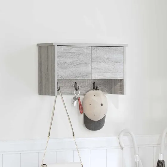 vidaXL Vægmonteret Jakkeholder Grå Sonoma 50 x 20 x 30 cm