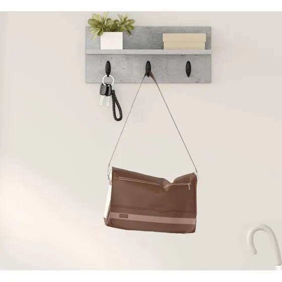 vidaXL Vægmonteret Jakkeholder Betongrå 40 x 10,5 x 18 cm
