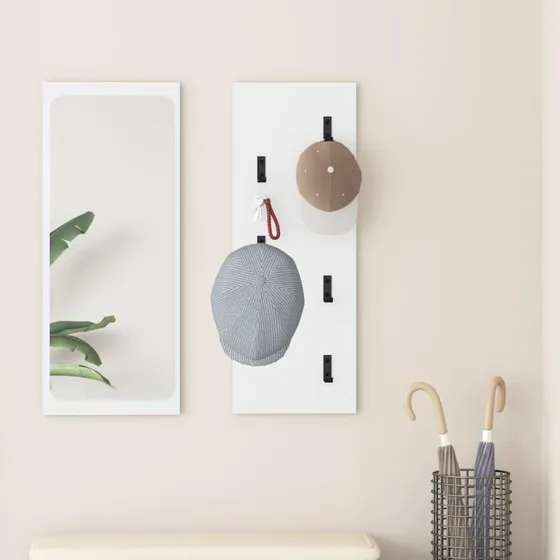 vidaXL Vægmonteret Jakkeholder Hvid 30 x 1,5 x 80 cm Træ
