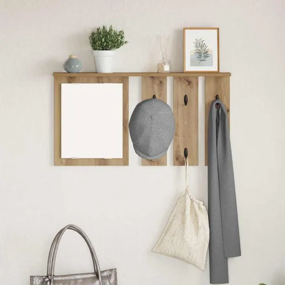 vidaXL Vægmonteret Jakkeholder med Hylde 85 x 10 x 45 cm