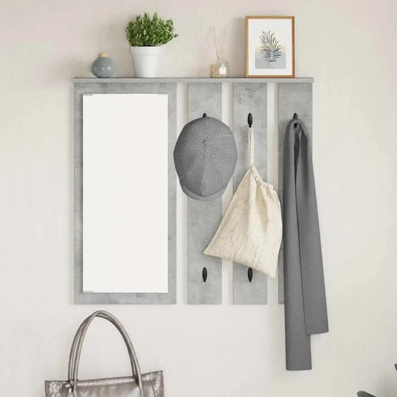 vidaXL Vægmonteret Jakkeholder Betongrå 84 x 10 x 80 cm