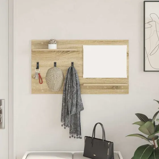 vidaXL Vægmonteret Jakkeholder Sonoma-eg 90 x 10 x 50 cm