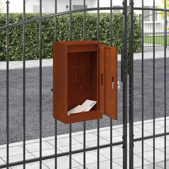 vidaXL Postkasse Rusten 30 x 20 x 55 cm Cortenstål