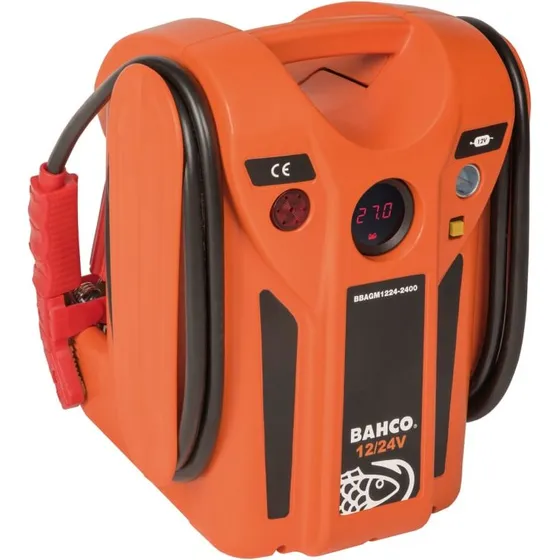 Bahco booster 2400/1200A 12/24V med kobling og voltmeter